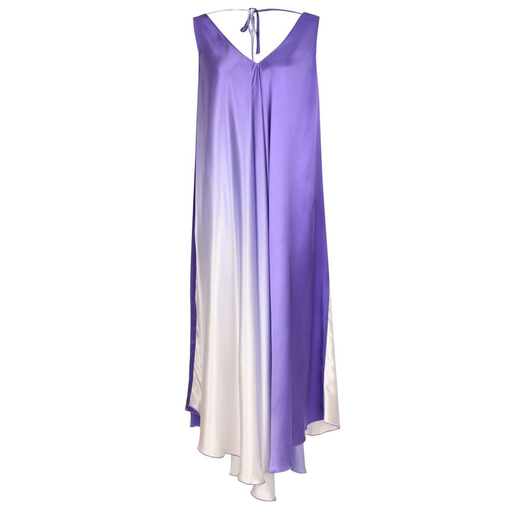 Women's Pink / Purple Efil Purple Silk Dress S/M Pleasure Of Silk