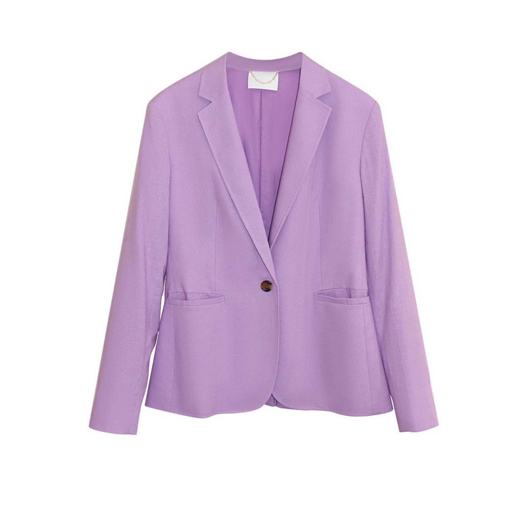 Women's Pink / Purple Betty Cotton Linen Blazer - Pastel Violet Extra Small @WHITE by Gosia Orlowska