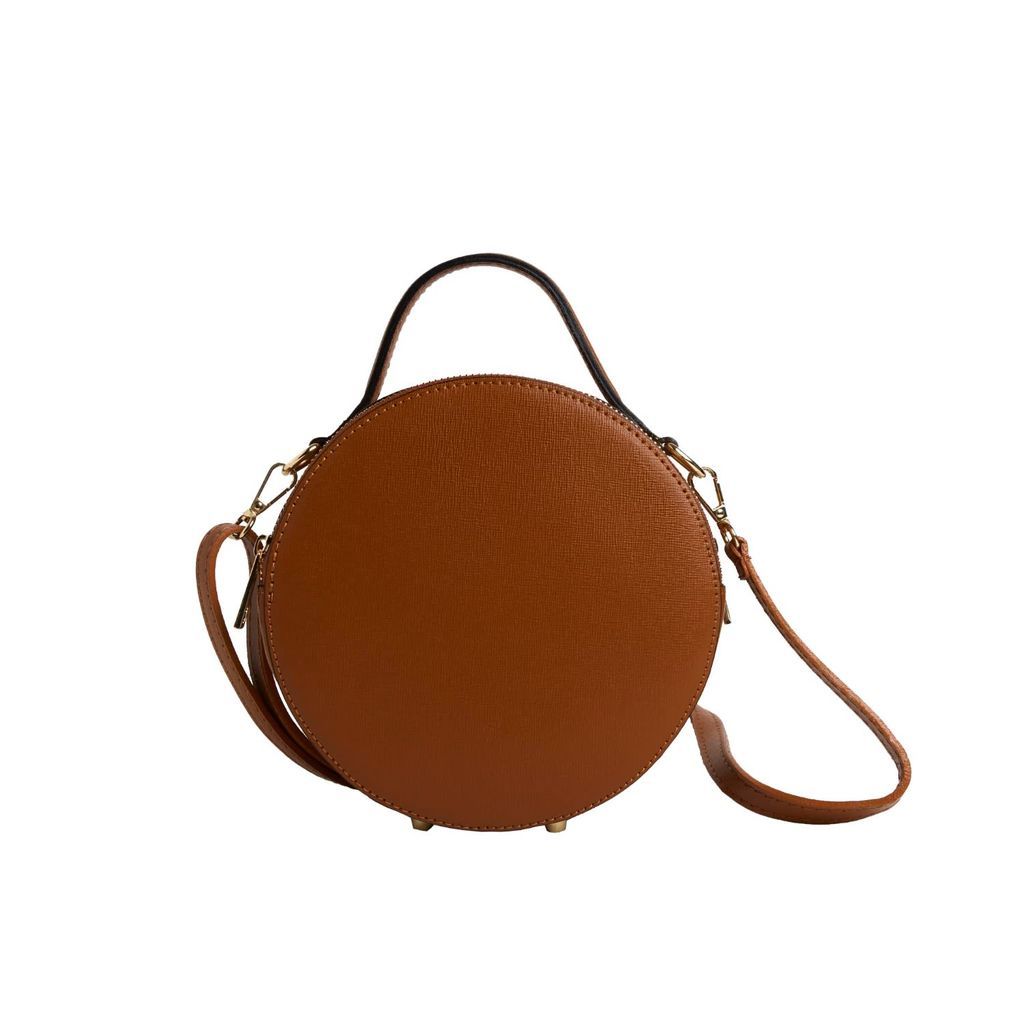 Women's Brown Rome Round Circle Crossbody Bag In Tan One Size Betsy & Floss
