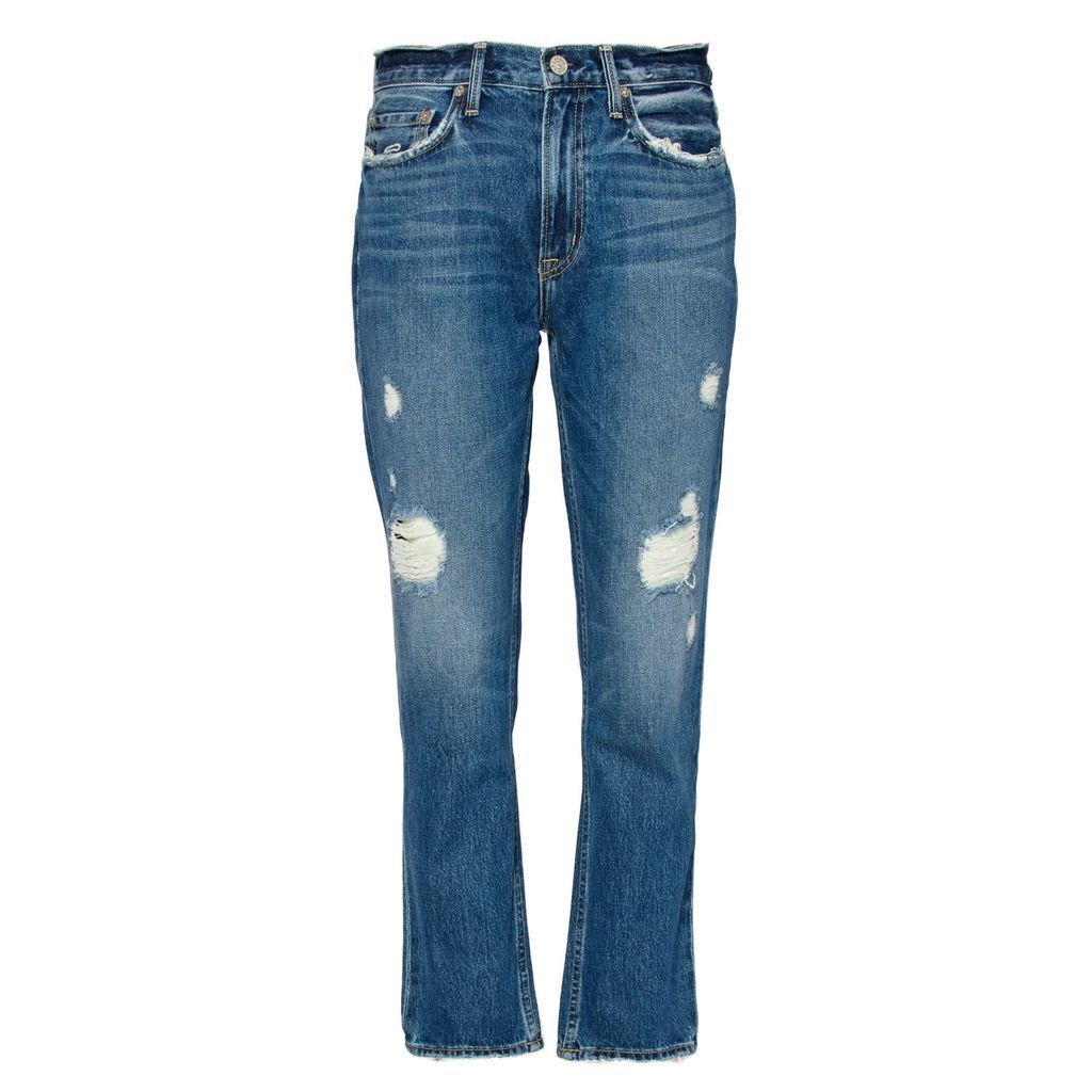 Women's Blue Claude High Rise Straight Jeans In Santa Cruz 24