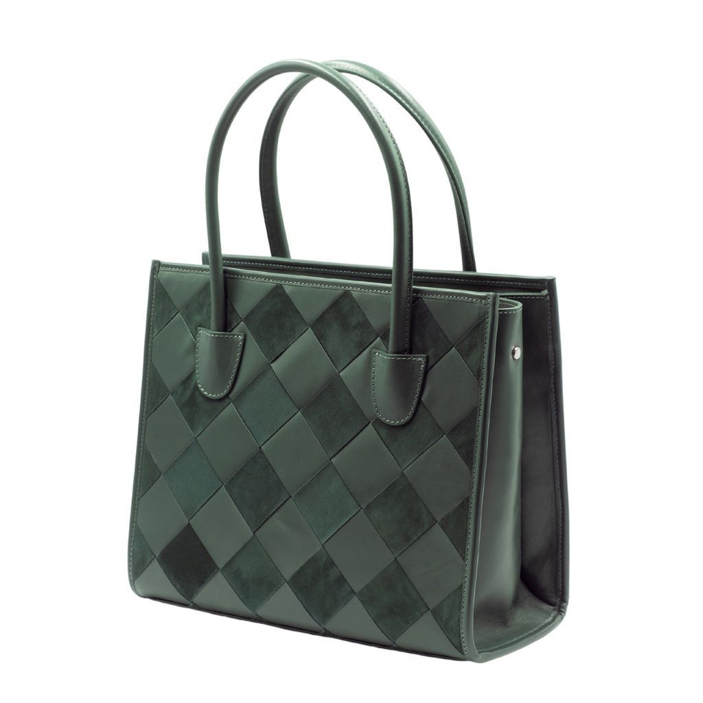 Women's Green Suede & Leather Woven Tote JURGI