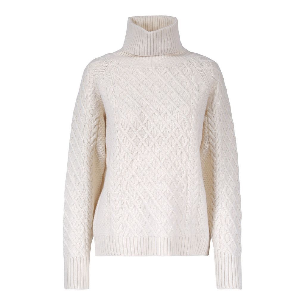 Women's Celina Cable Knitted Pullover- White Small tirillm