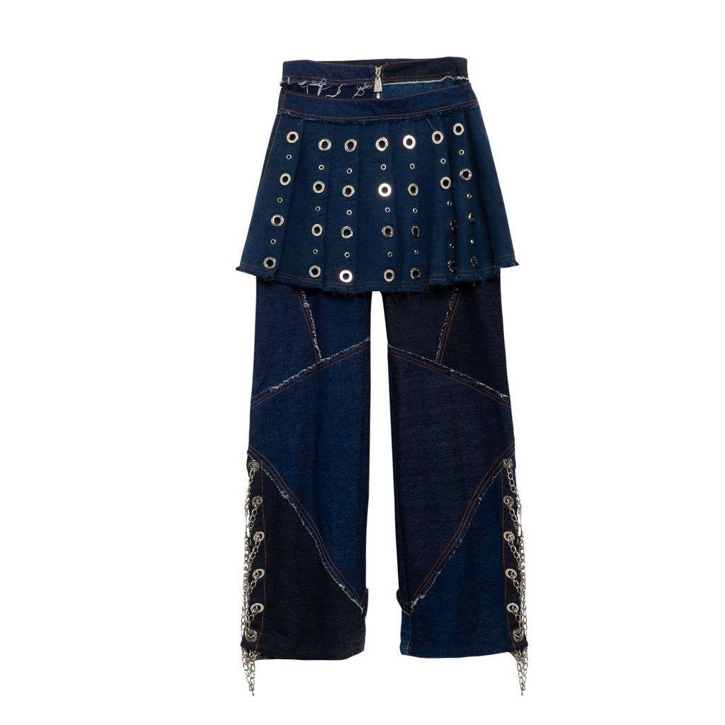 Women's Blue Gwen Pants And Skirt Extra Small Paloma Lira