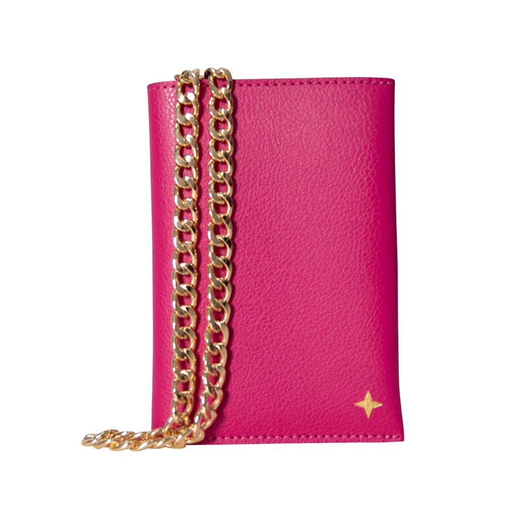 Pink / Purple Passport Cover With Curb Chain - Paradise Pink The Elsewhere Co. Accessories