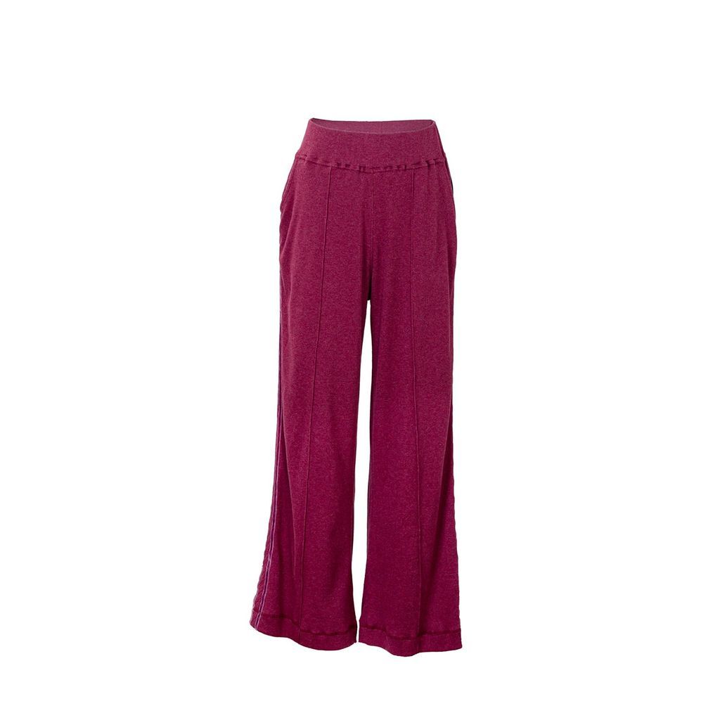 Pink / Purple Women High Waist Cotton Palazo Pants I Casual Wide Leg Pants - Bà Ba Pants - Hawthorn Rose Extra Small Yvette LIBBY N'guyen Paris