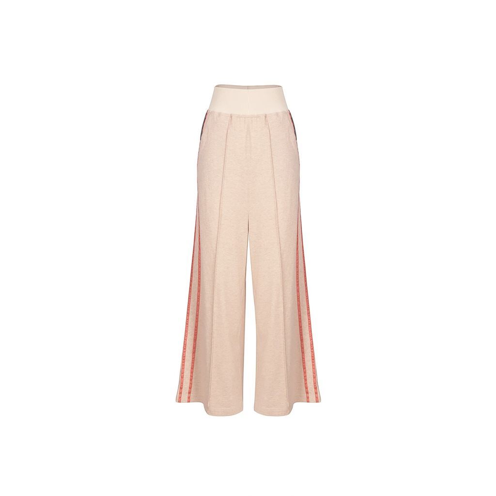 Rose Gold Women - High Waist Cotton Palazzo Pants I Casual Wide Leg Pants - Ash Rose Pink - Yvette Cool Wb2 Extra Small Yvette LIBBY N'guyen Paris