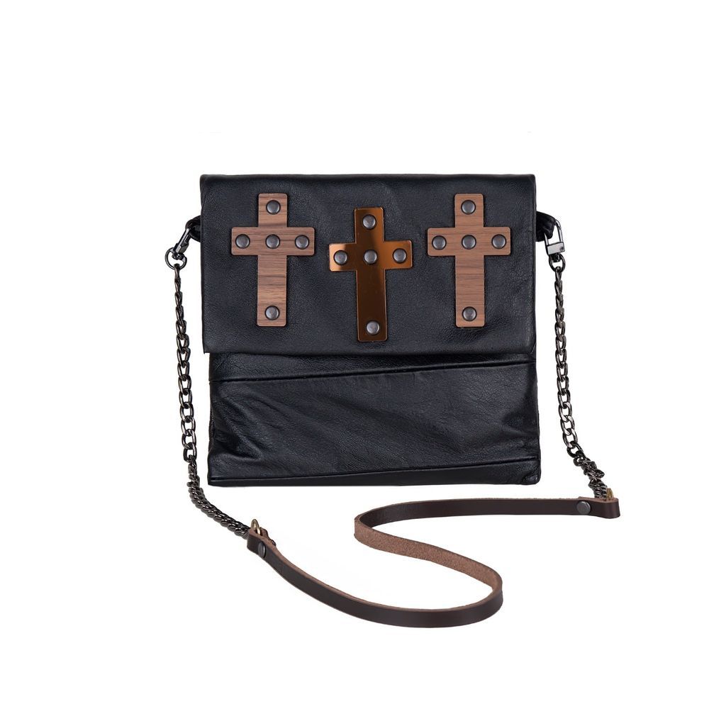 Women's Brown / Black / Neutrals Small Bag - Cross - Black, Brown, Multicolour, Neutrals Metanoia Leather