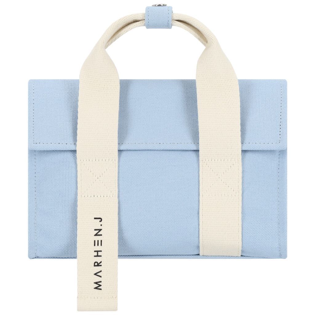 Women's Blue / White Canvas Shoulder Bag - Roy Nano - Sky Blue MARHEN. J