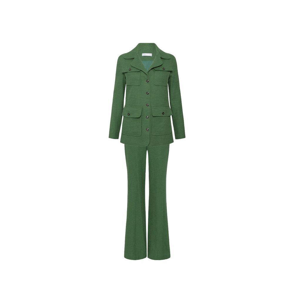 Women's Green Franco Safari Style Jacket & Pant Xxs ANNA ANTAL
