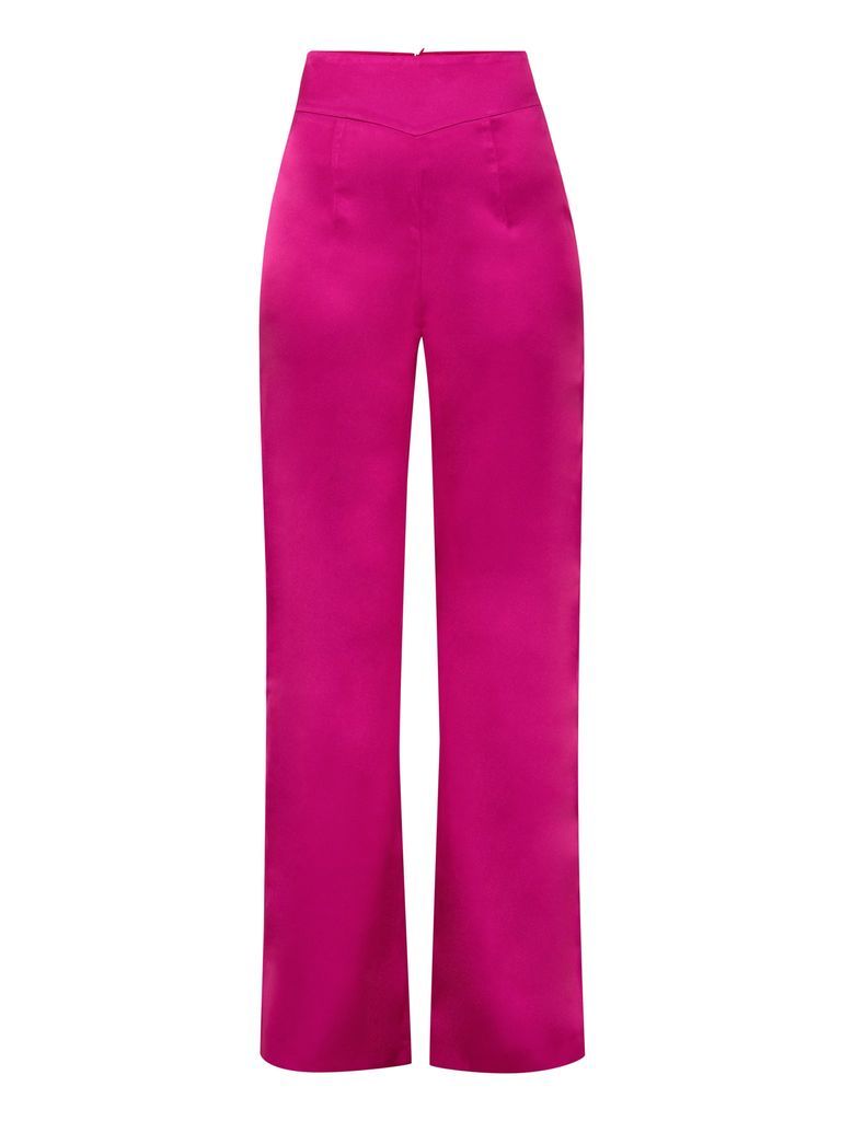 Women's Pink / Purple Wild Dream Satin Trousers - Pink & Purple Extra Small Tia Dorraine
