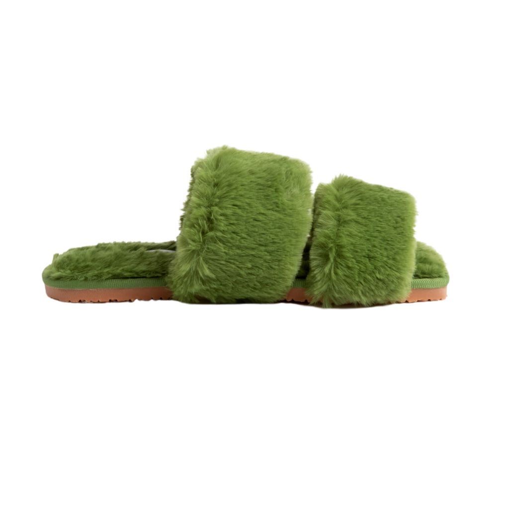 Women's Plush Edit Slippers - Green 5 Uk ARCH NYC