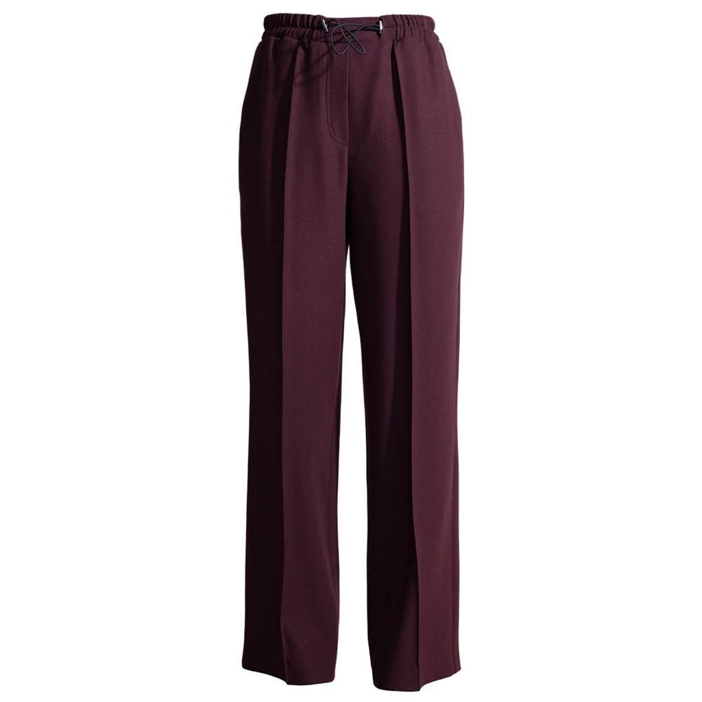 Women's Red Laura Drawstring Wool Trousers S/M DIANA ARNO