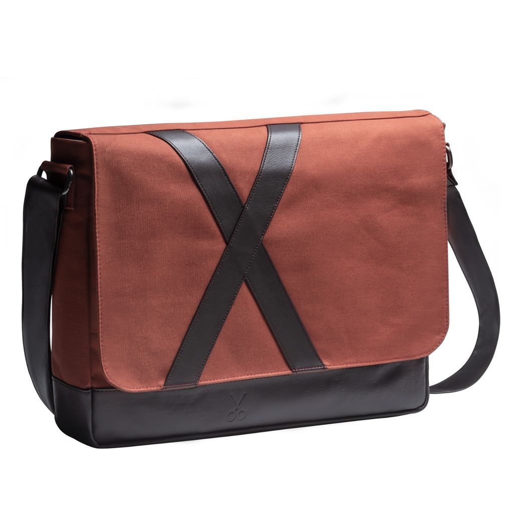 Women's Red Unisex Design Horizontal Messenger Bag Nevend - Brick One Size KAFT