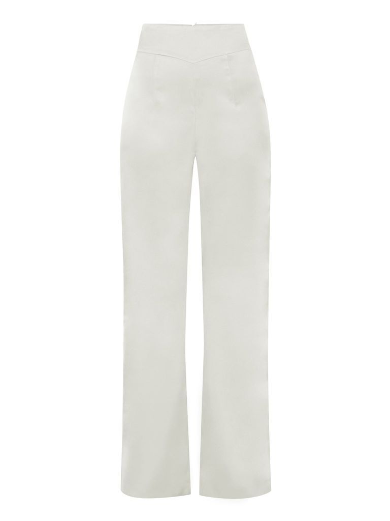 Women's Wild Dream Satin Trousers - White Extra Small Tia Dorraine