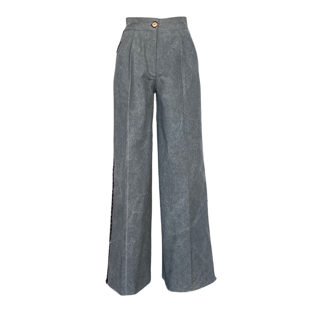Women's Wide-Leg Cargo Pants In Washed Grey Denim Extra Small L2R THE LABEL