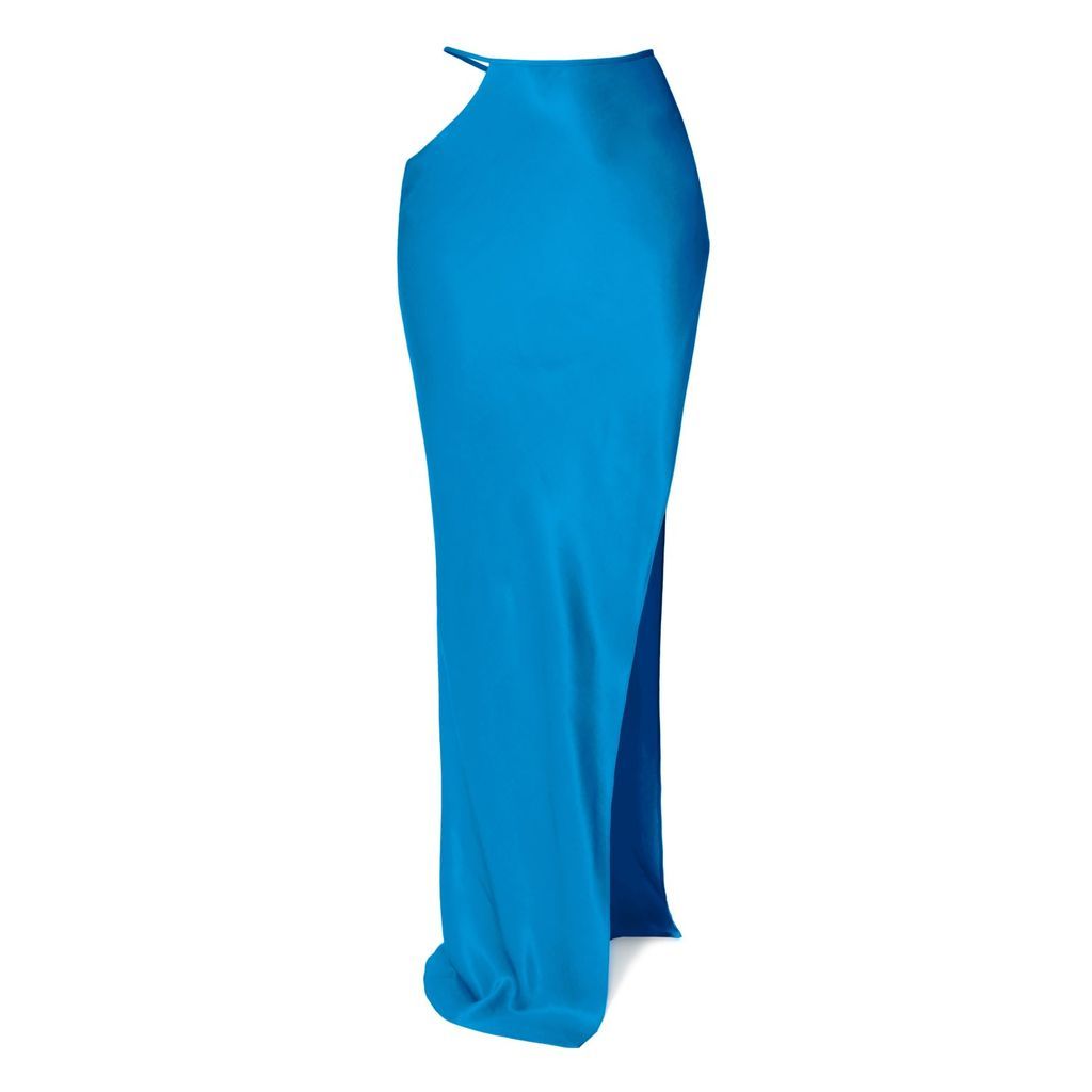 Women's Faye Cosmic Blue Satin Maxi Skirt Xxs Aggi