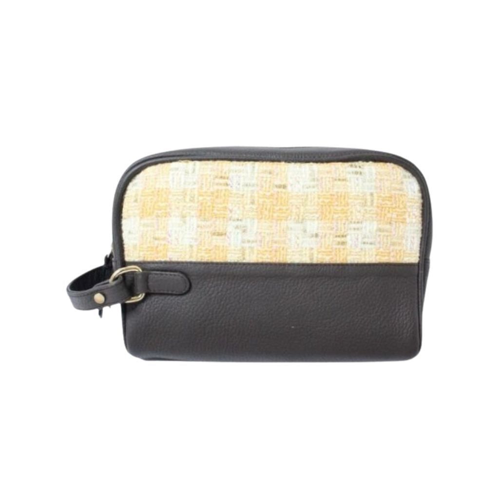 Women's Gold / White / Yellow Sustainable Rectangular Leather Pouch - Gold, White, Yellow & Orange KAPDAA - The Offcut Company