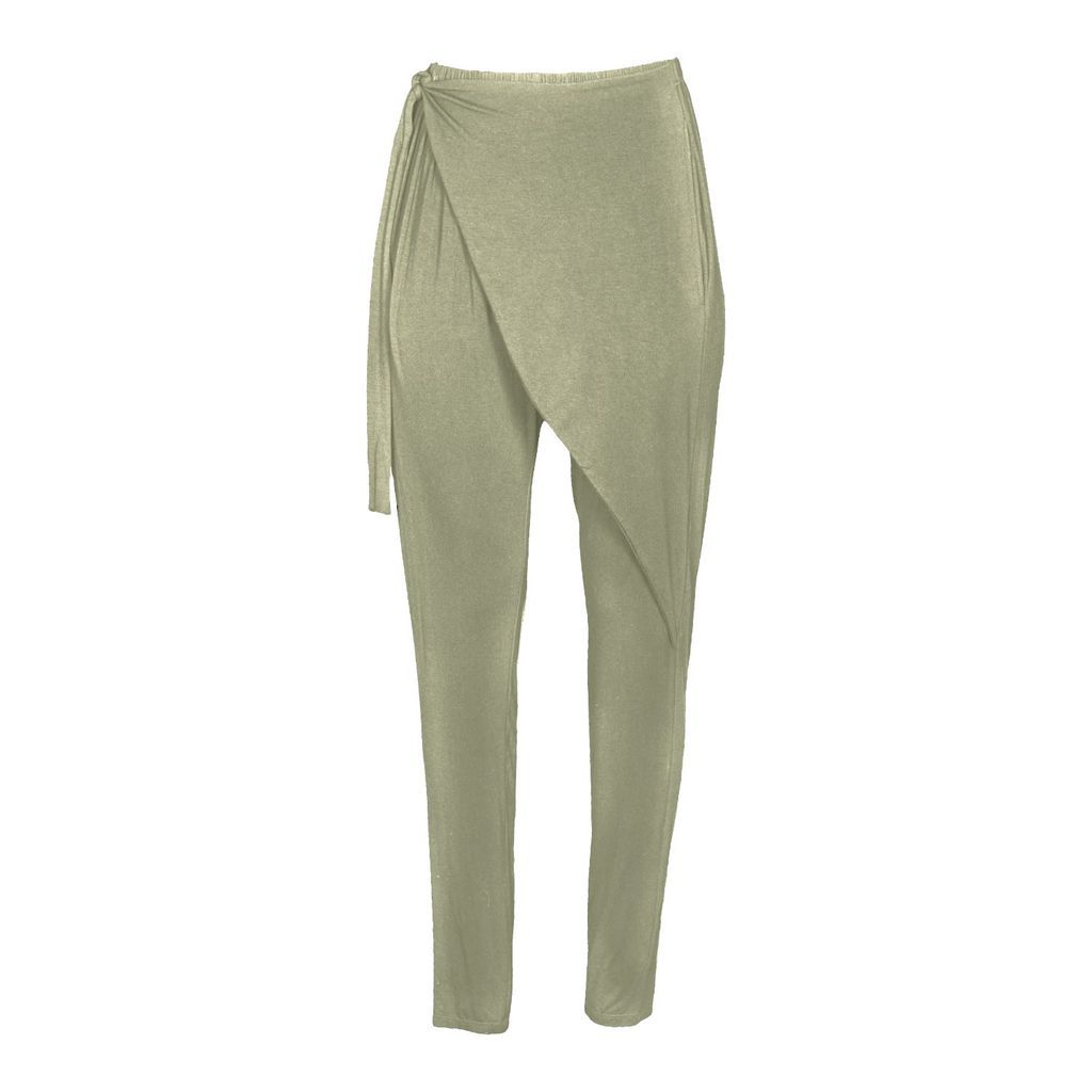 Women's Bamboo Green Wrap Pant - Green Extra Small carlton jones