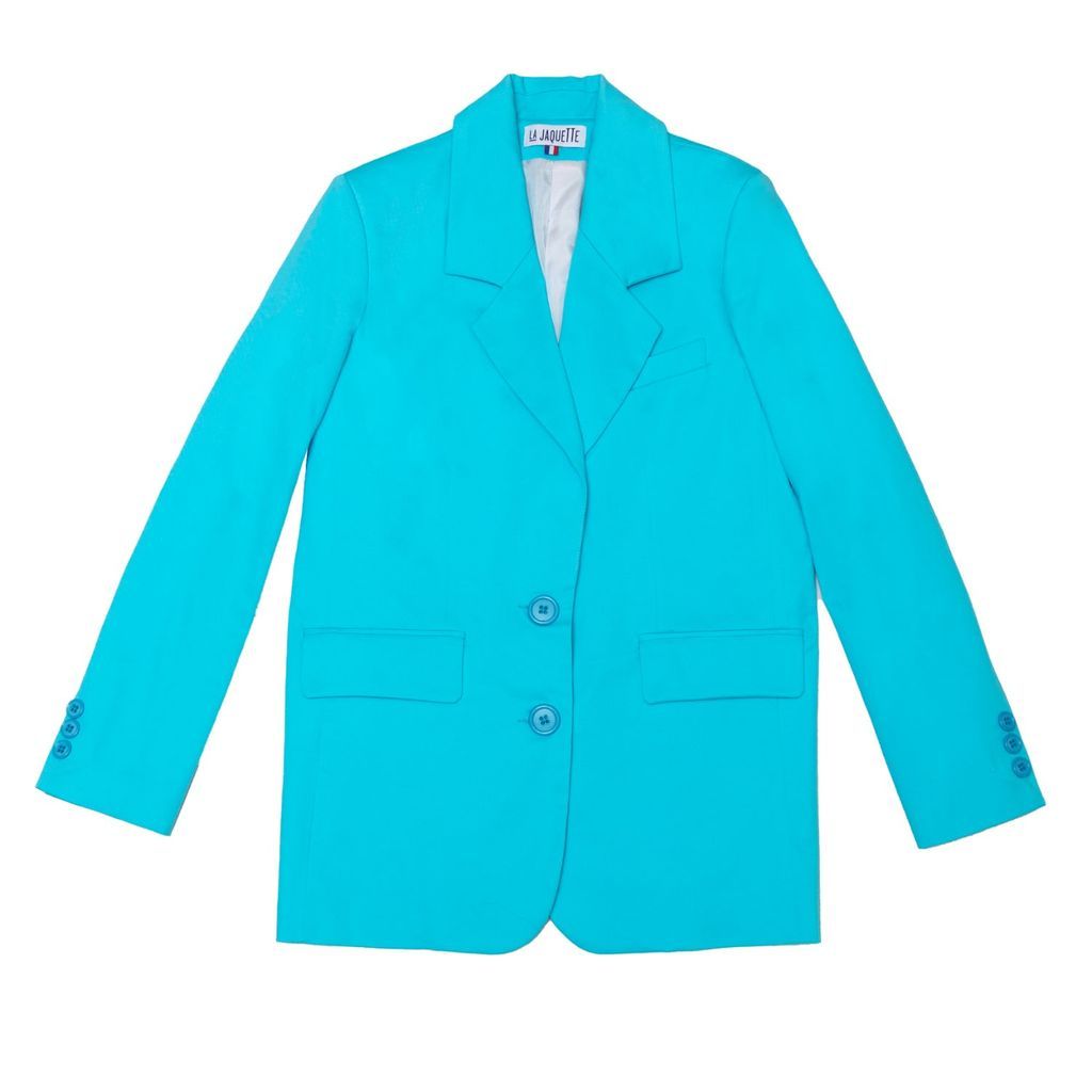 Women's Blue Oversized Mathilde Jacket Turquoise De St Tropez Extra Small Maison La Jaquette