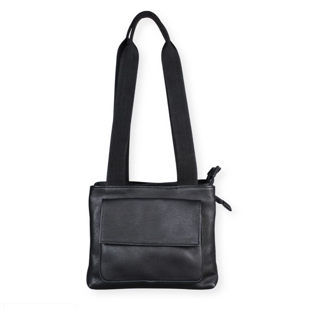Women's Black Leather Zip Tote Bag With Gunmetal Zips LeatherCo.