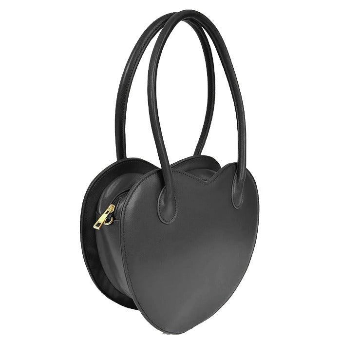 Women's Black Love Heart Vegan Leather Shoulder Bag Bnxnd One Size Sostter