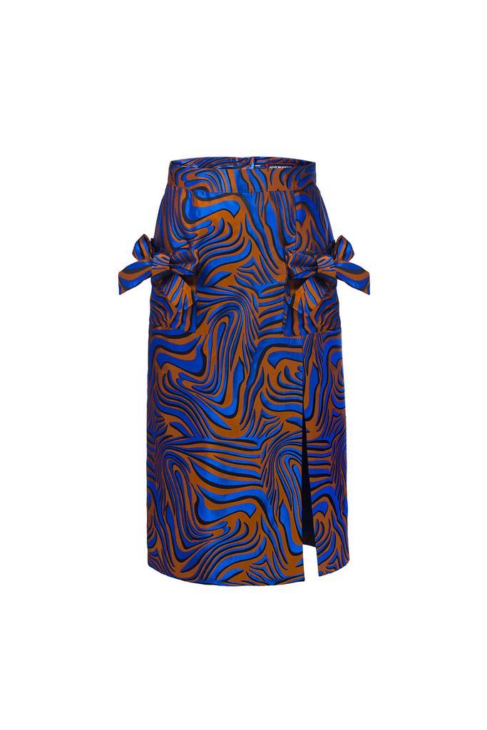 Women's Blue Printed Skirt Extra Small ANDREEVA