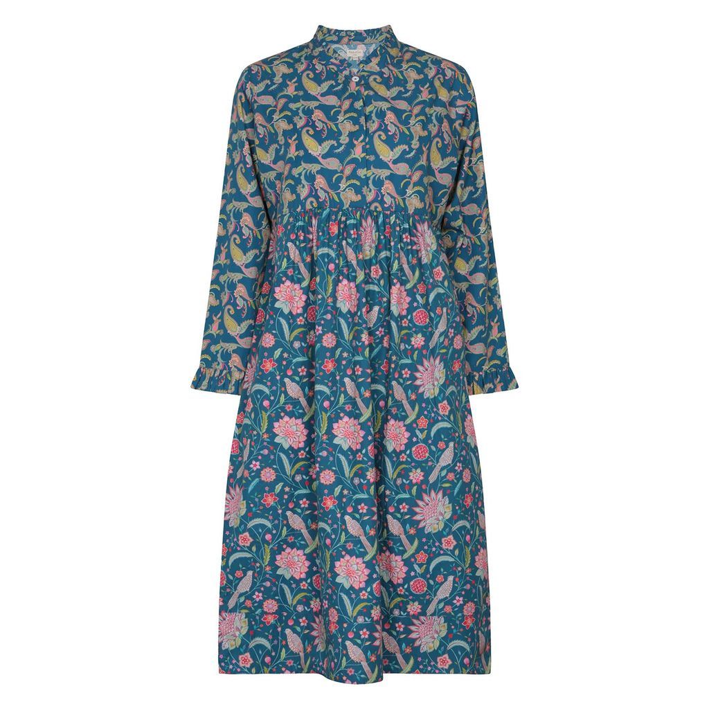 Women's Blue Ruffle Dress - Birdsong - Teal Extra Small NoLoGo-chic