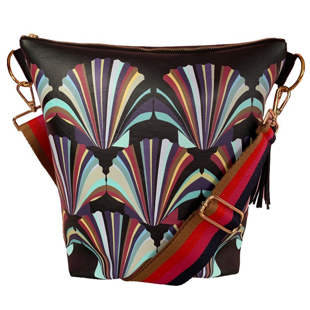 Women's Black Shell Vegan Leather Handbag Chloe Croft London Limited