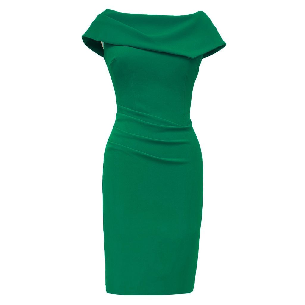 Women's Olympia Dress Green Crepe Medium Mellaris