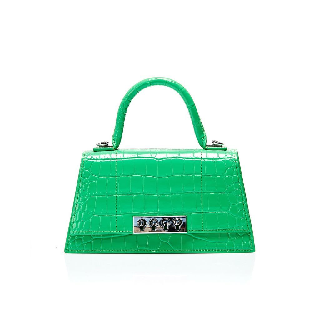 Women's Leather Green Shoulder Bag One Size Nissa