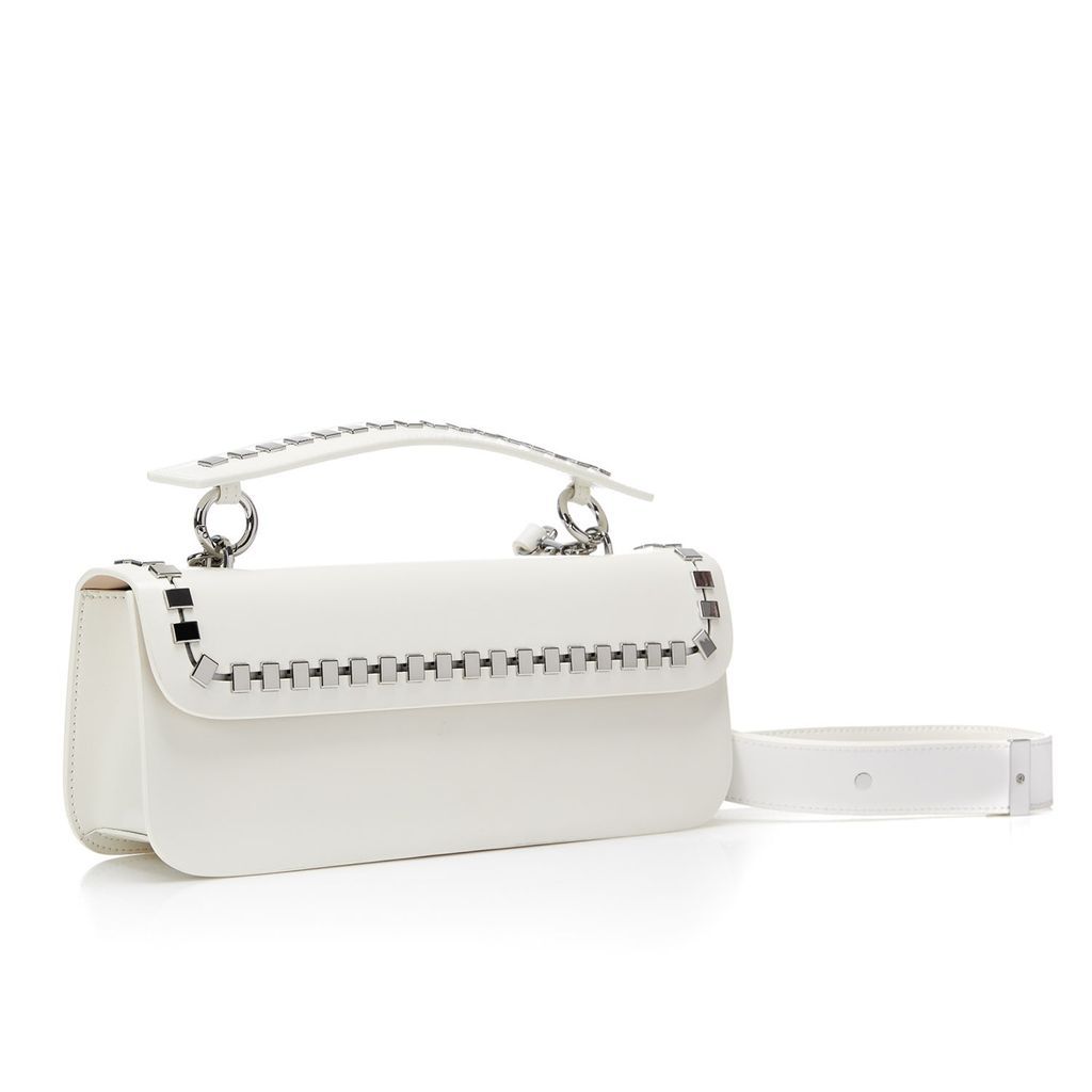Women's Leather Shoulder Bag - White One Size Nissa