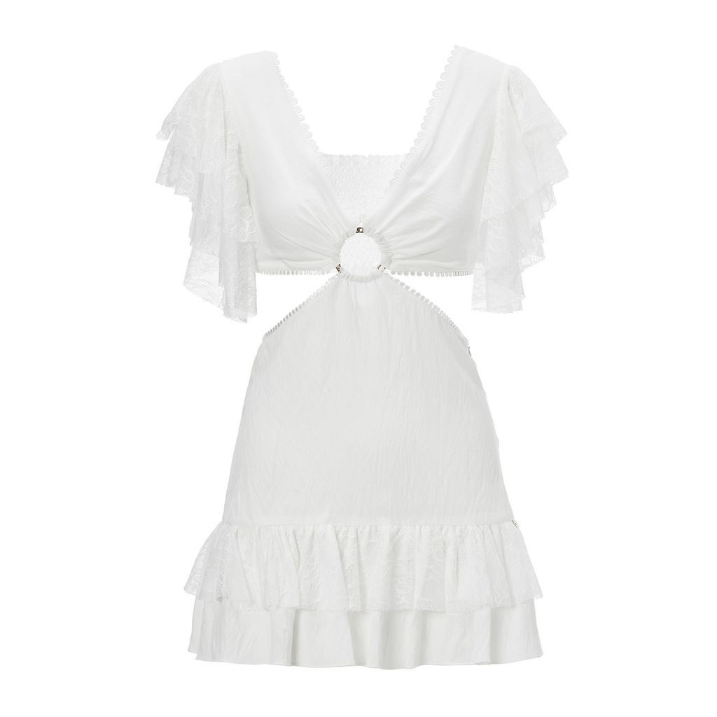 Women's White Cut-Out Mini Dress Xxs Nissa