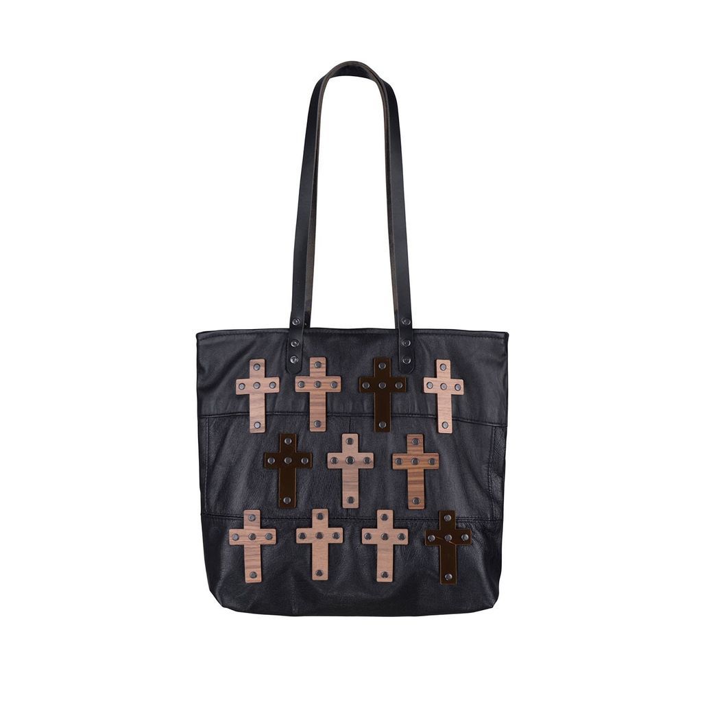 Women's Brown / Neutrals / Black Medium Bag - Cross - Black, Brown, Multicolour, Neutrals Metanoia Leather
