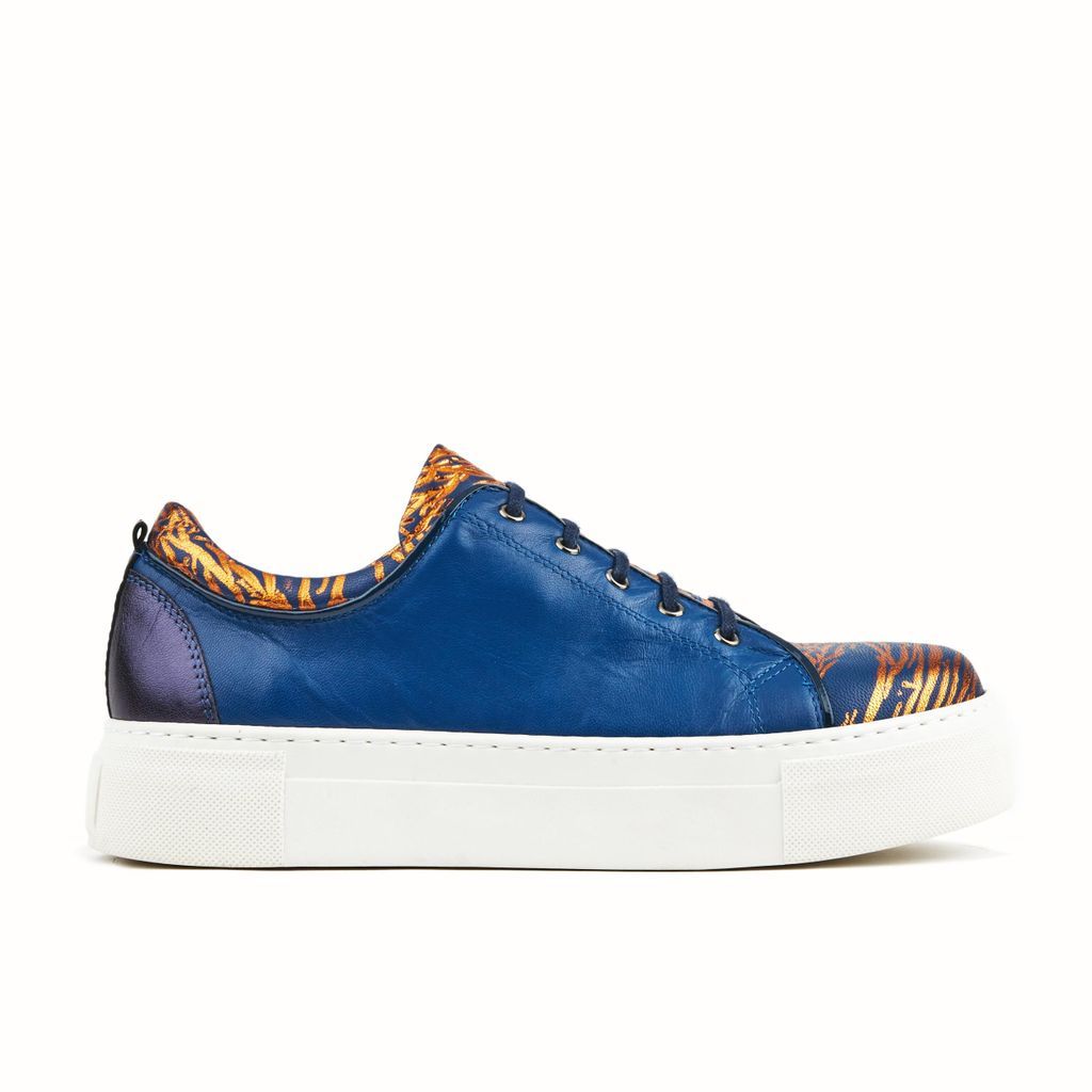 Gold / Blue Penn - Blue & Gold - Womens Designer Sneakers 4 Uk Embassy London USA