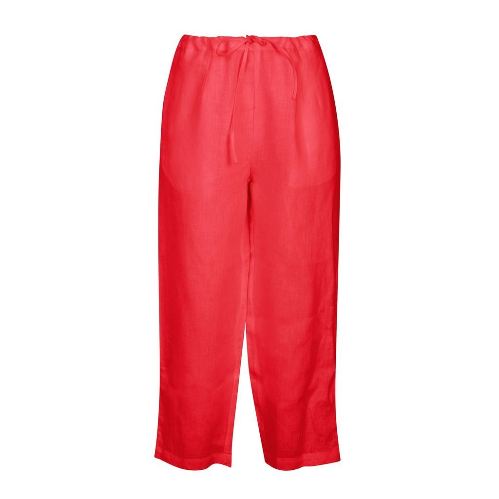 Women's Garment Washed Trouser - Rosehip Red Small NoLoGo-chic