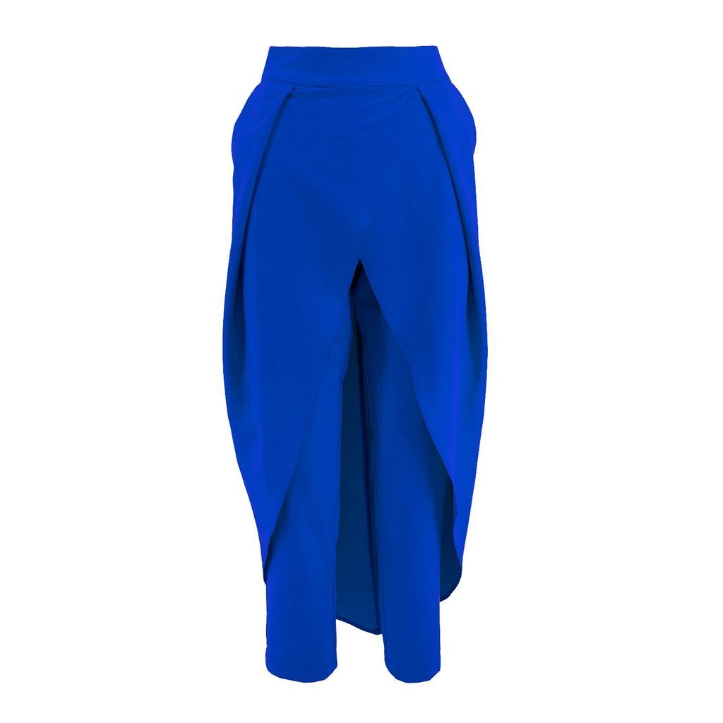 Women's Electric Blue Pants With Skirt Extra Small BLUZAT