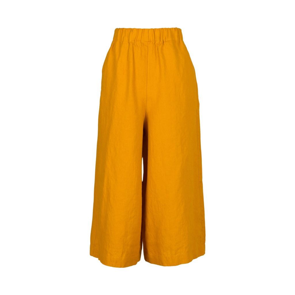 Women's Wels Pants Culottes - Yellow Extra Small not PERFECT LINEN