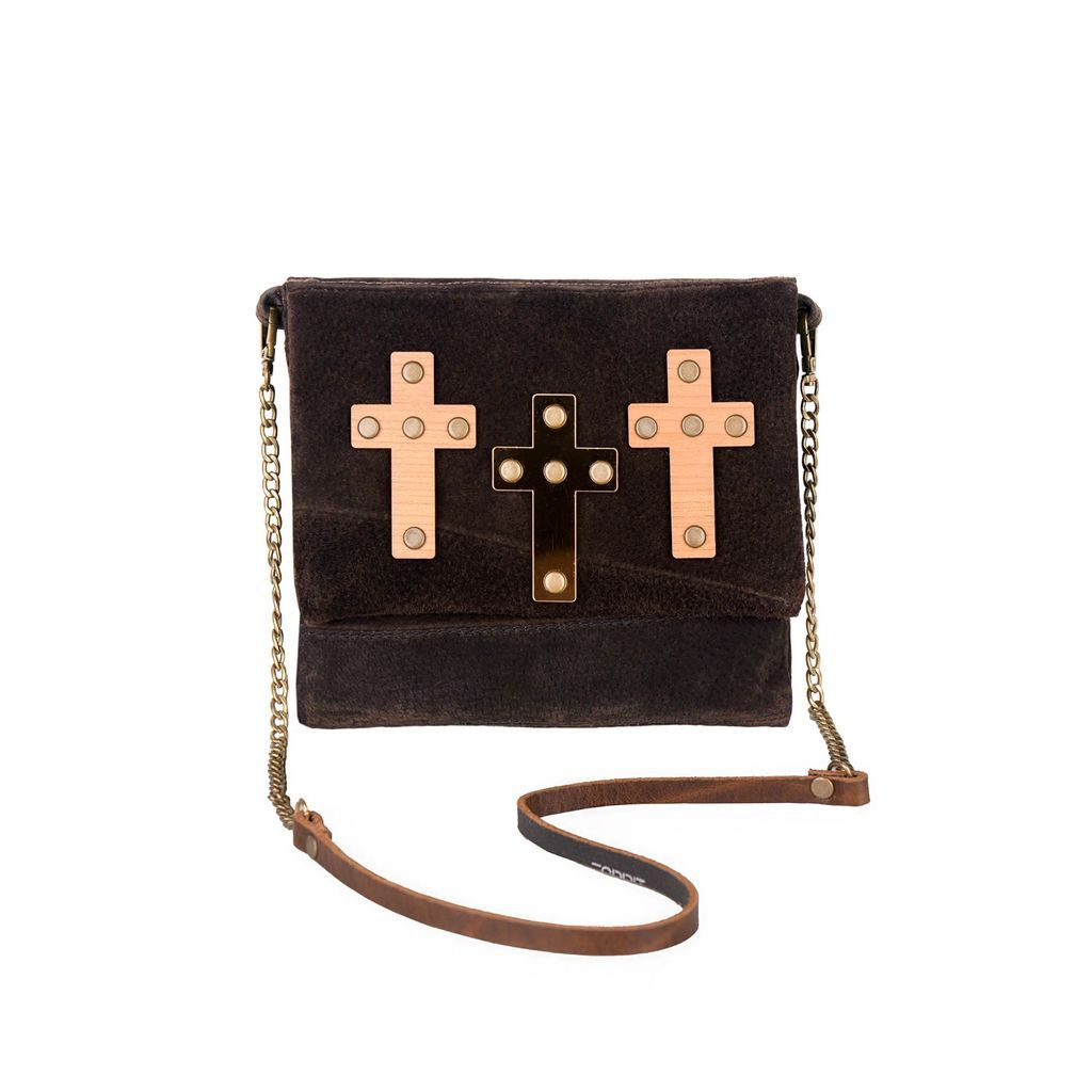 Women's Neutrals / Black / Brown Small Bag - Cross - Black, Brown, Neutrals Metanoia Leather