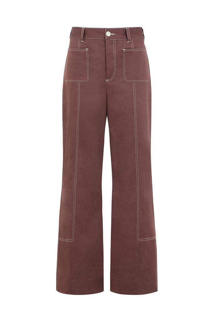 Women's Brown Patch Pocket Trouser Maroon Extra Small Mirla Beane