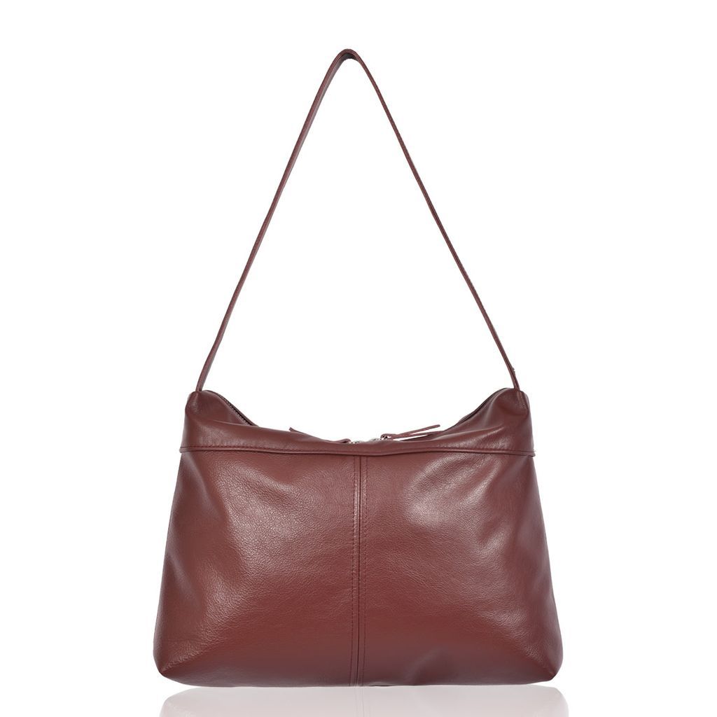 Women's Brown Leather Shoulder Bag Merlot Lizzie By Owen Barry