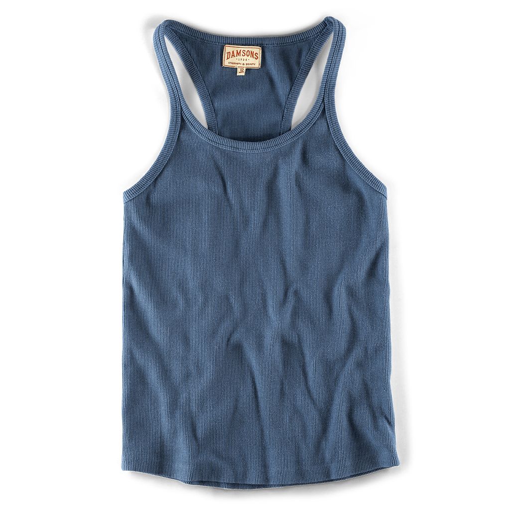 Women's Damsons Tank Racer Vest Indigo Extra Small Damsons Trading Company Ltd