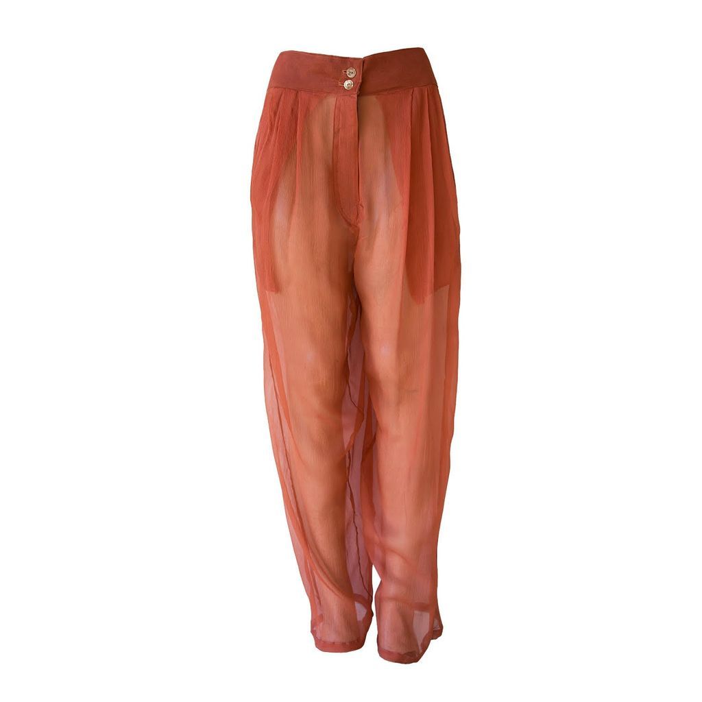 Women's Brown Sienna Chiffon Trousers Extra Small a. Bohemia & The Wolves