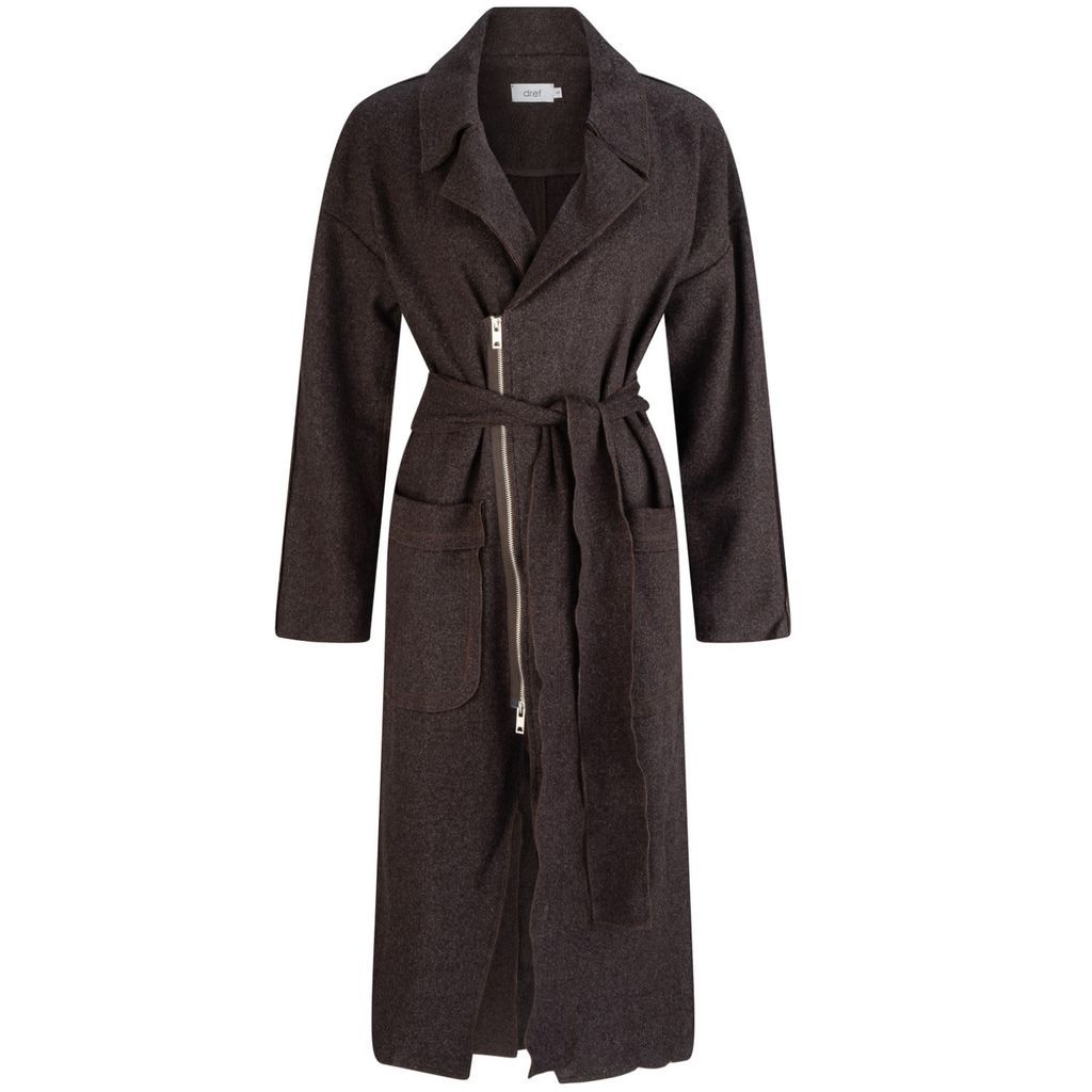 Women's Brown Ionian Felt Coat - Chocolate Extra Small dref by d