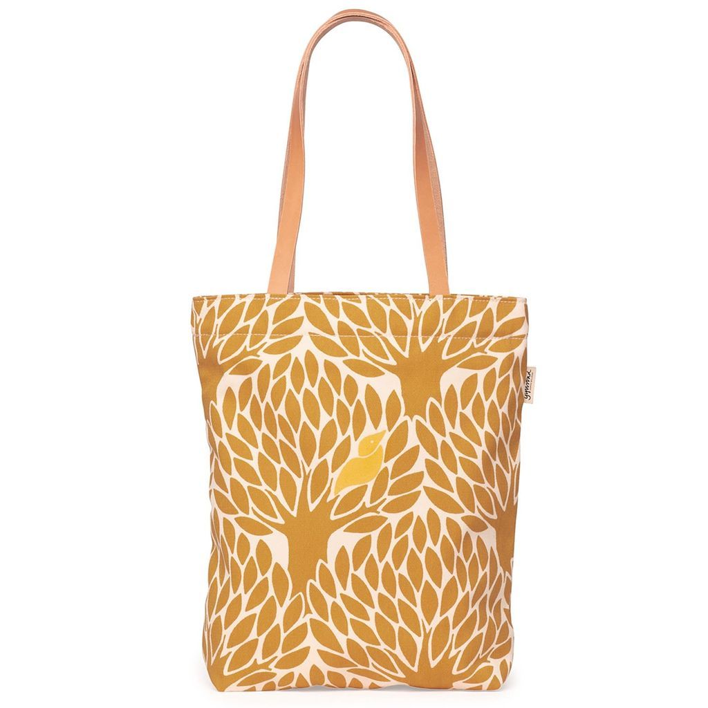 Women's Yellow / Orange Gomstalle Brass Tote Bag With Leather Handles Gyllstad