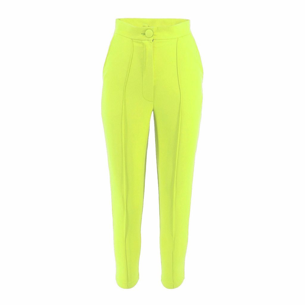 Women's Yellow / Orange Neon Yellow Trousers With Piping Effect Extra Small BLUZAT