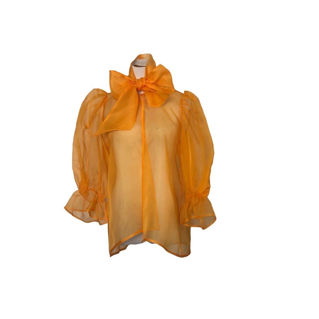 Women's Yellow / Orange Natalie Silk Organza Evening Jacket Small Monica Mahoney