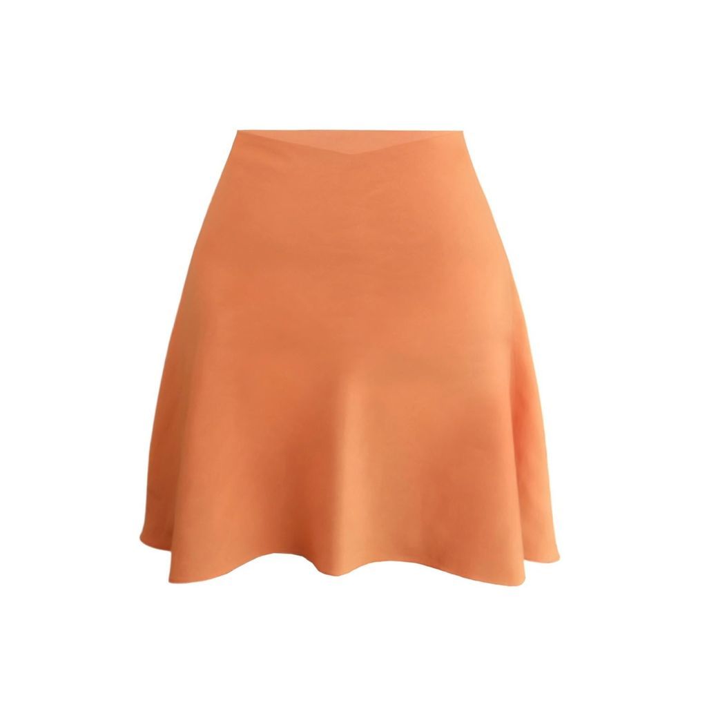Women's Yellow / Orange Marianna Linen Bias Skirt Tangerine Extra Small La Leur