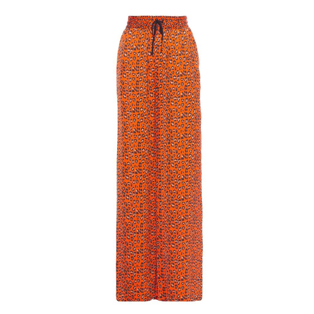Women's Yellow / Orange Leopard-Print Viscose Pants Xxs Nissa