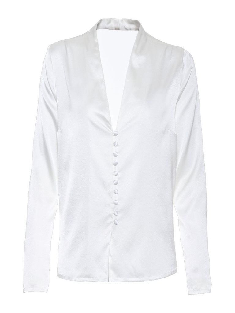 Women's White Beatrice Blouse Extra Small Helene Galwas