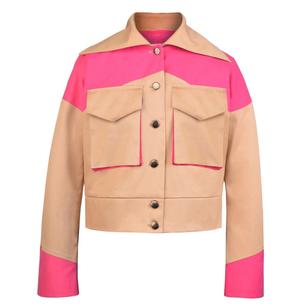 Women's Neutrals Rejoice Boxy Jacket In Beige And Pink Small blonde gone rogue